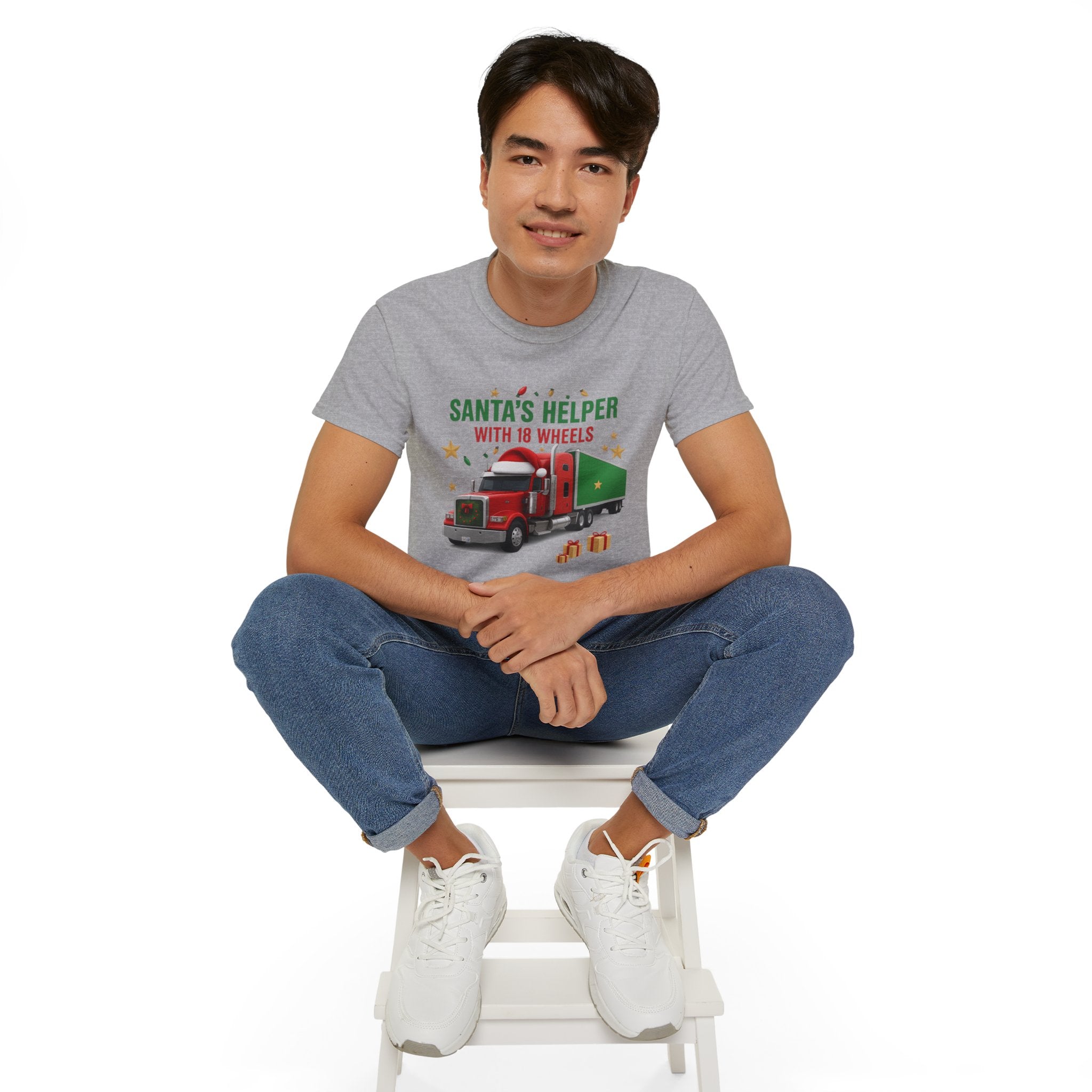 Santa's Helper With 18 Wheels Unisex Tee