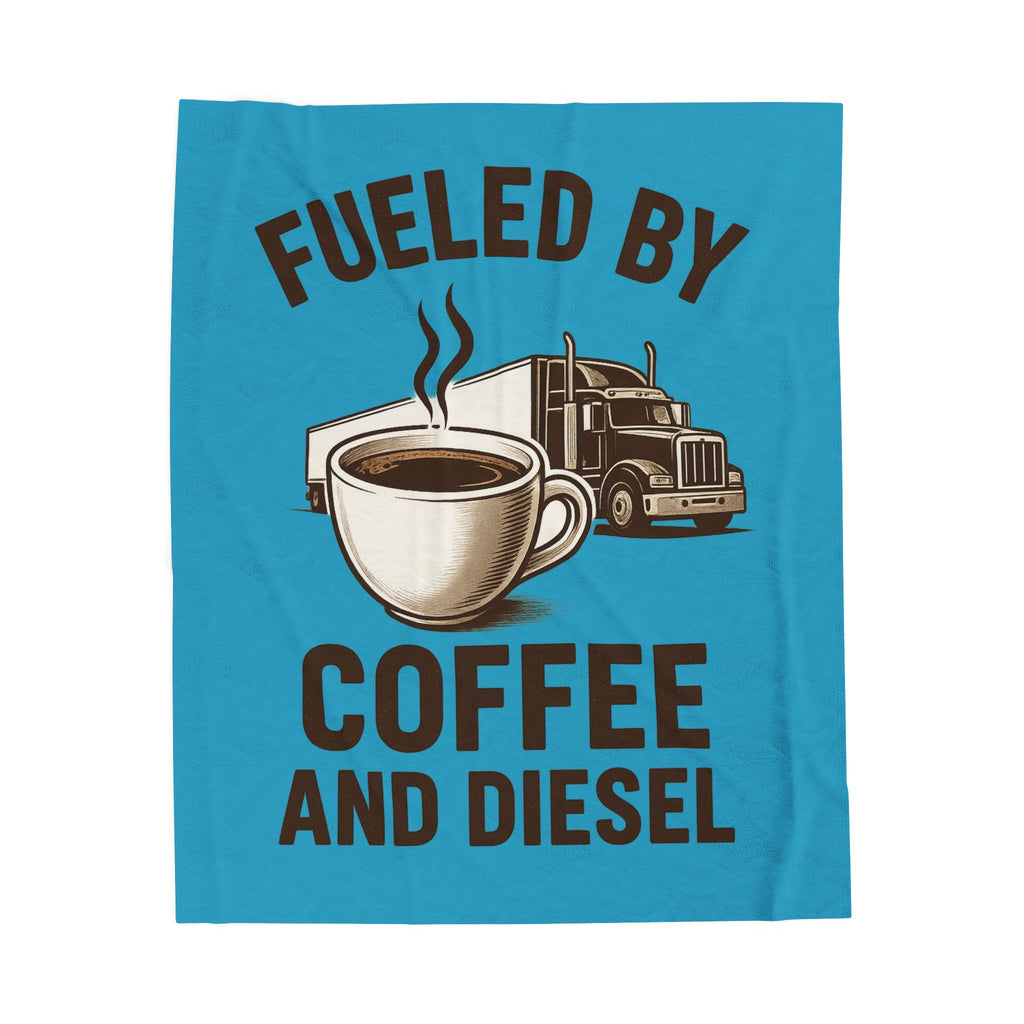 Coffee and Diesel Truck Fleece Blanket