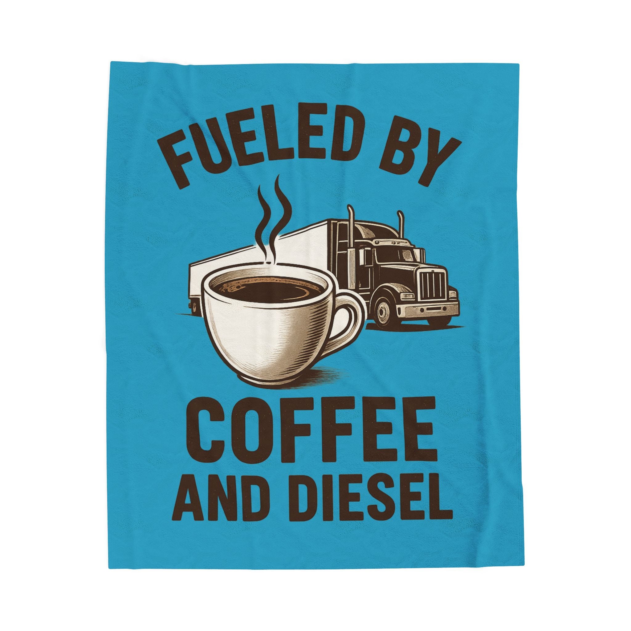 Coffee and Diesel Truck Fleece Blanket
