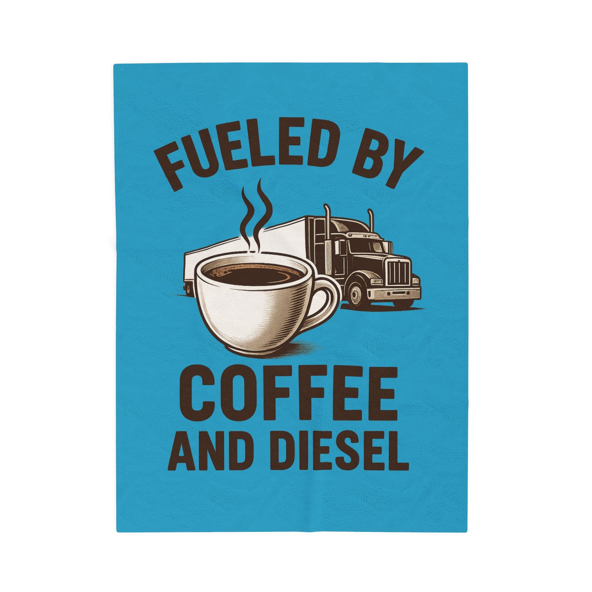 Coffee and Diesel Truck Fleece Blanket