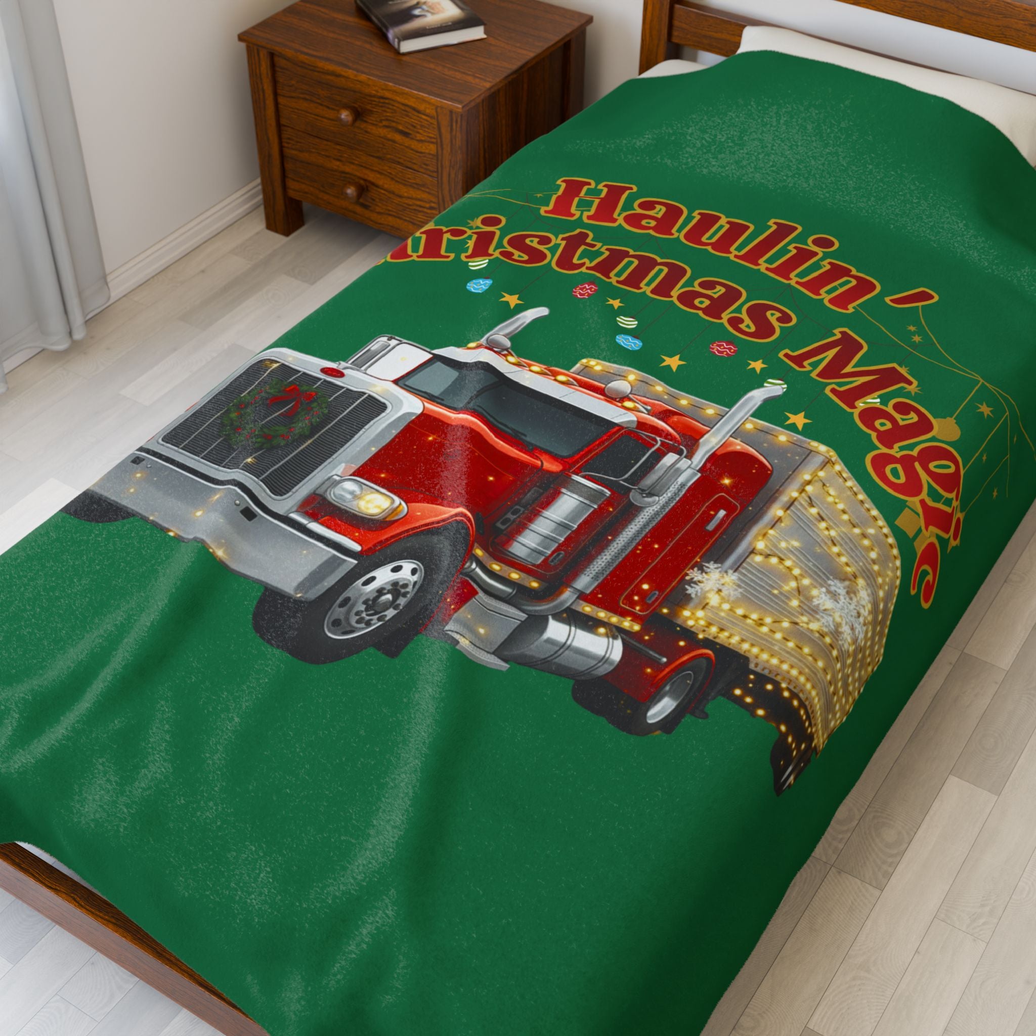 Haulin' Christmas Magic Velveteen Plush Blanket