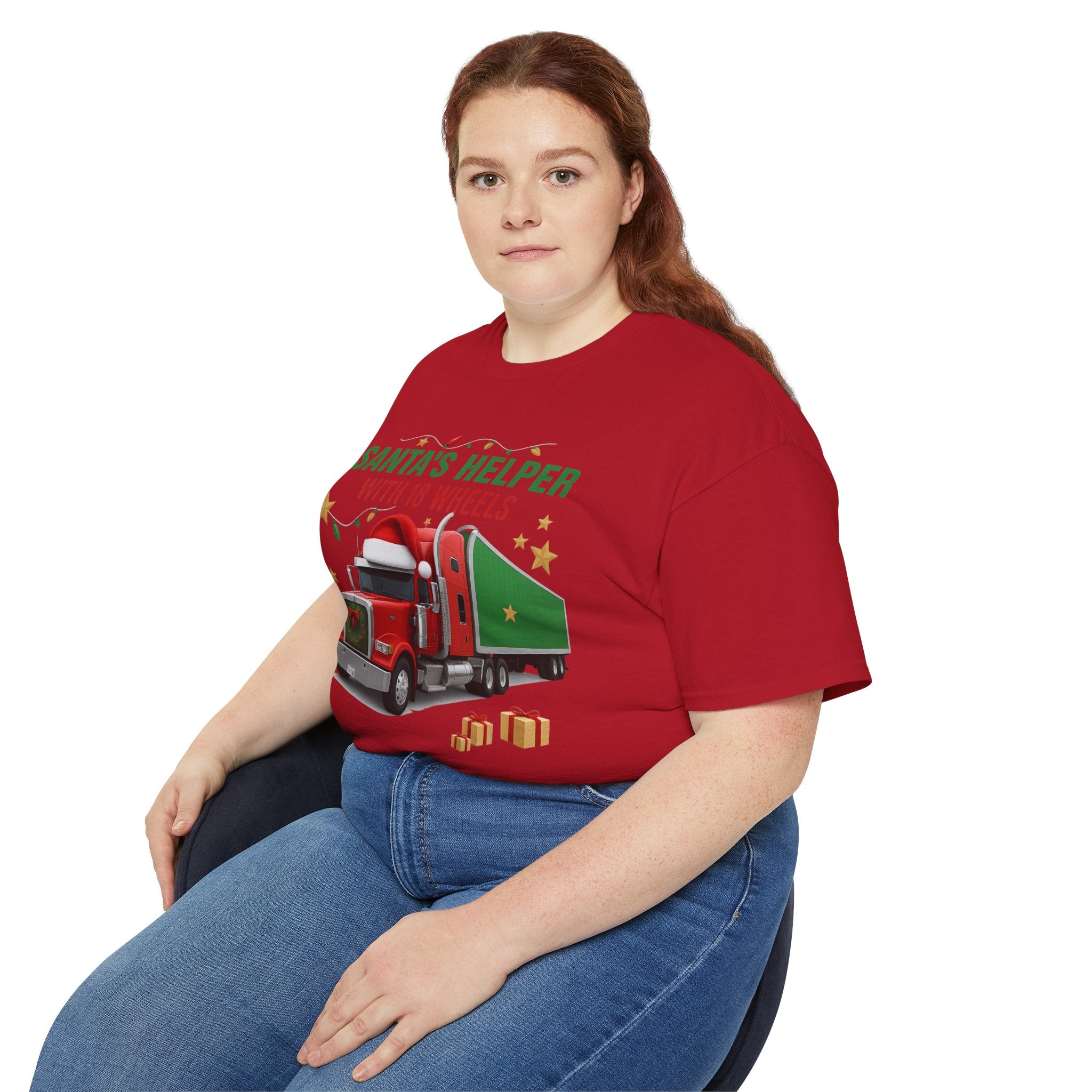 Santa's Helper With 18 Wheels Unisex Tee