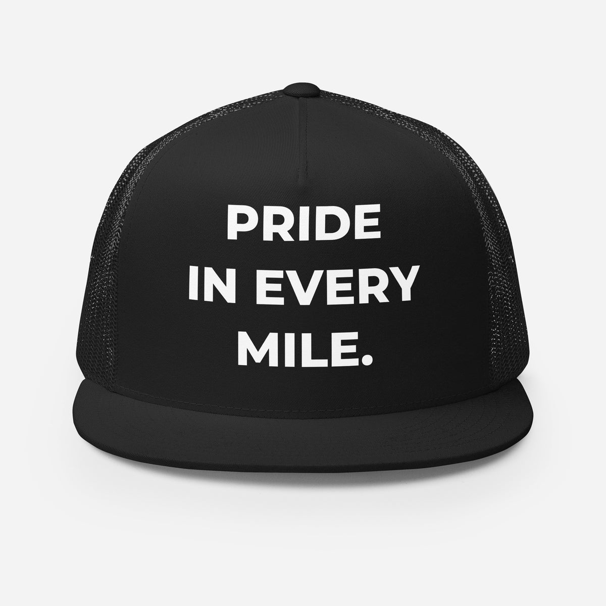 Trucker's Pride Pride in Every Mile Classic Trucker Cap in black, front view
