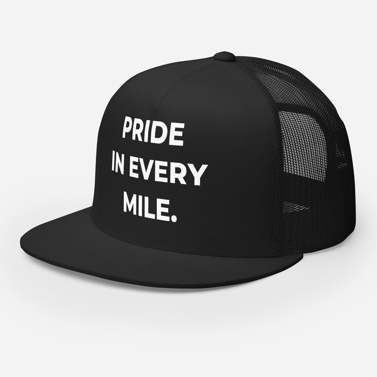 Trucker's Pride Pride in Every Mile Classic Trucker Cap in black, front view