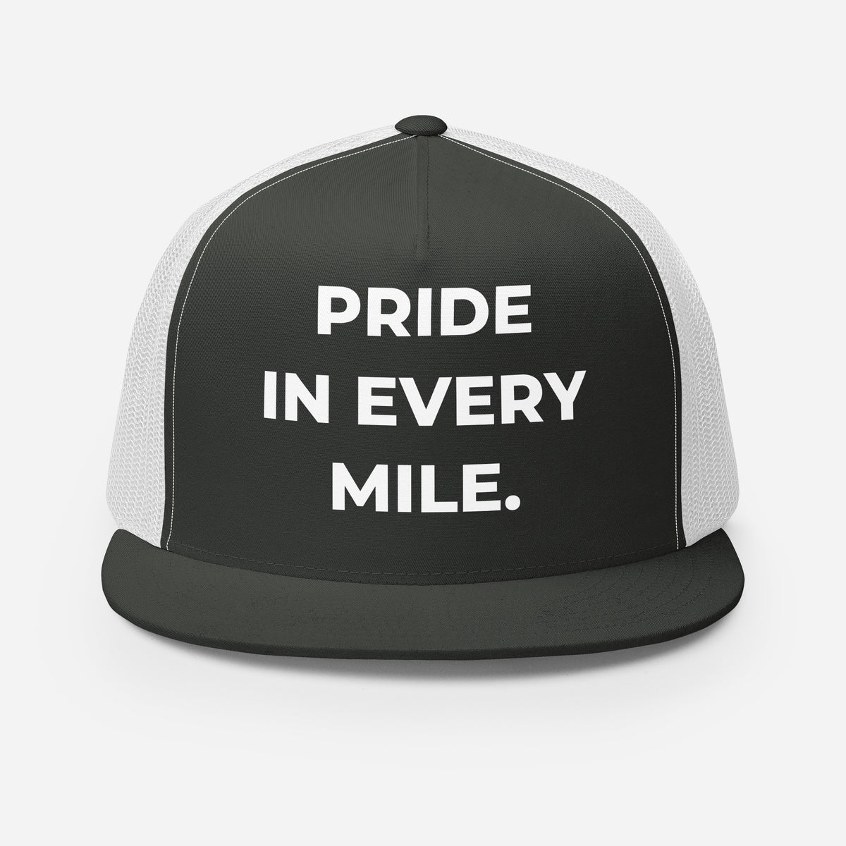Trucker's Pride Pride in Every Mile Classic Trucker Cap in white, front view