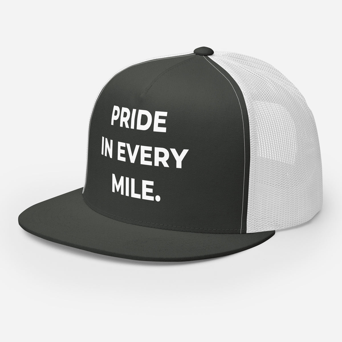 Trucker's Pride Pride in Every Mile Classic Trucker Cap in white, front view