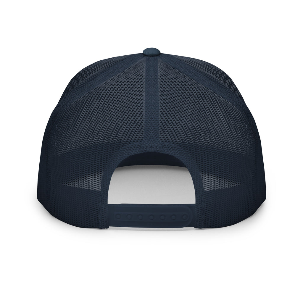 Trucker's Pride Our Office Has an Amazing View Classic Trucker Cap in navy, back view