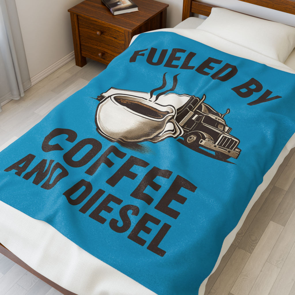 Coffee and Diesel Truck Fleece Blanket