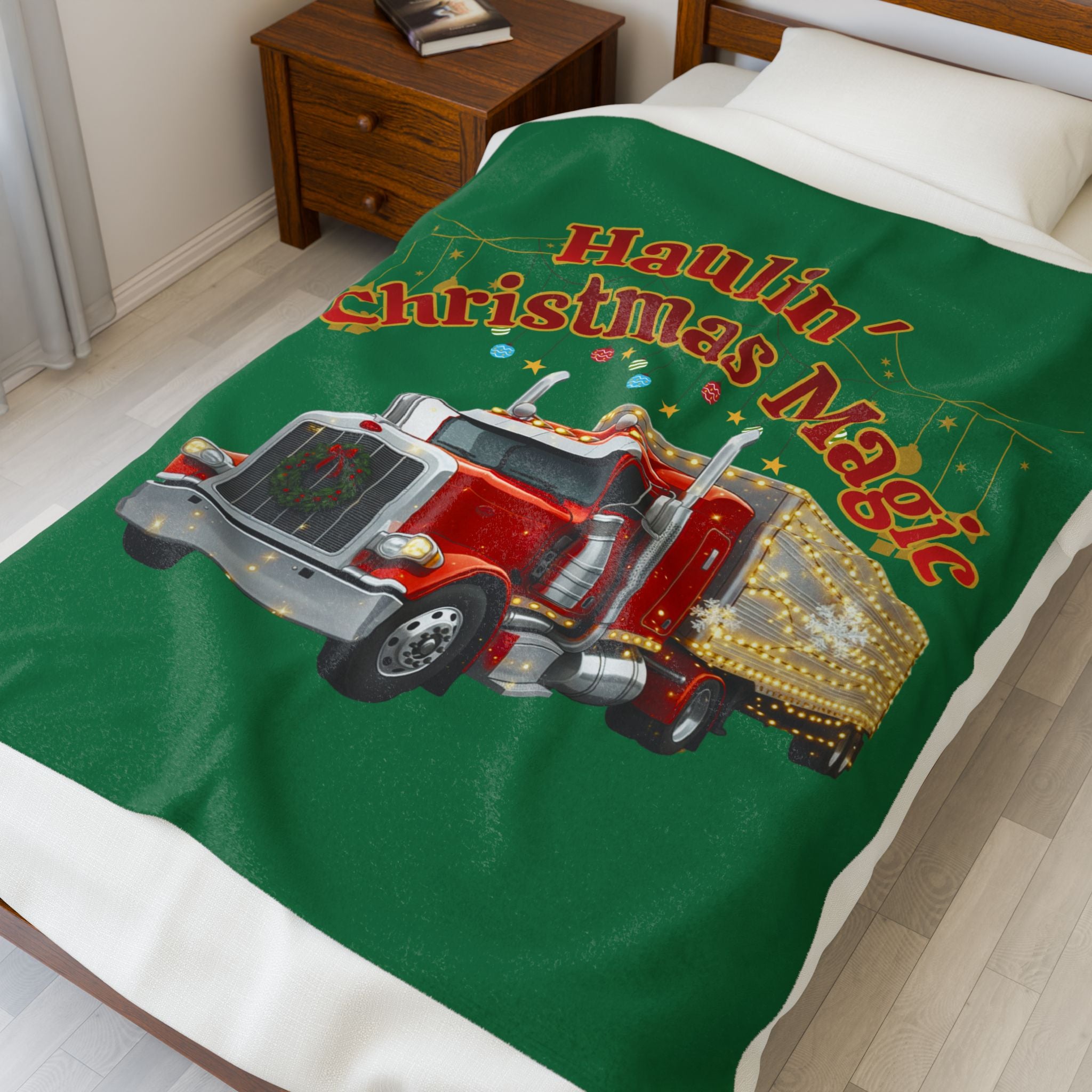 Haulin' Christmas Magic Velveteen Plush Blanket
