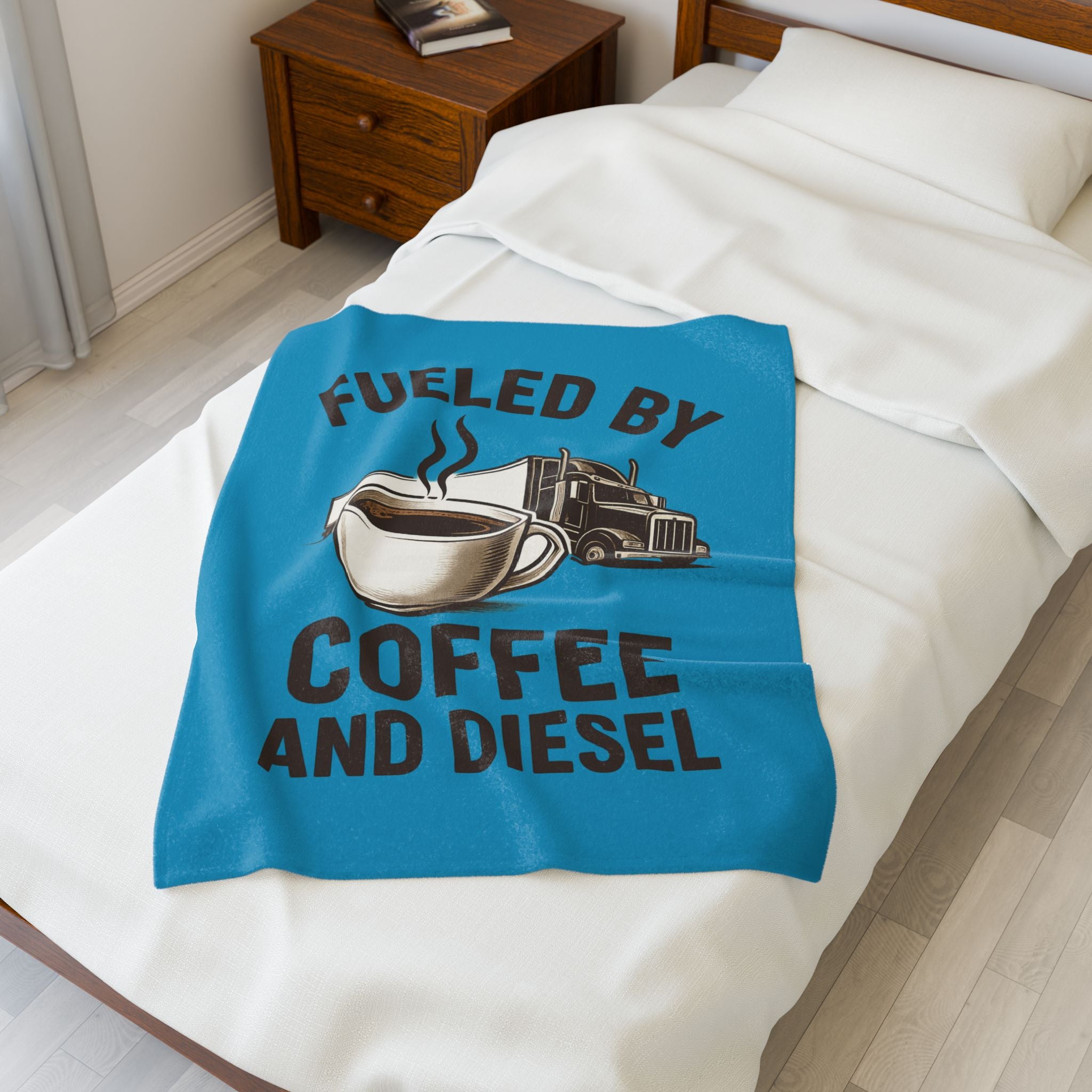 Coffee and Diesel Truck Fleece Blanket