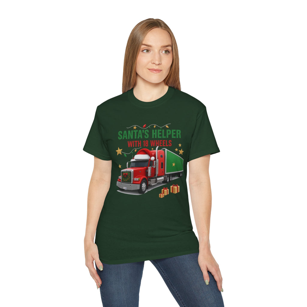 Santa's Helper With 18 Wheels Unisex Tee