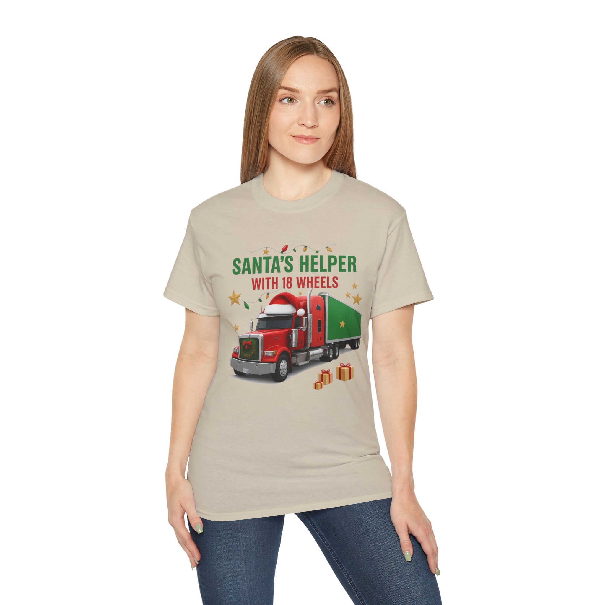 Santa's Helper With 18 Wheels Unisex Tee