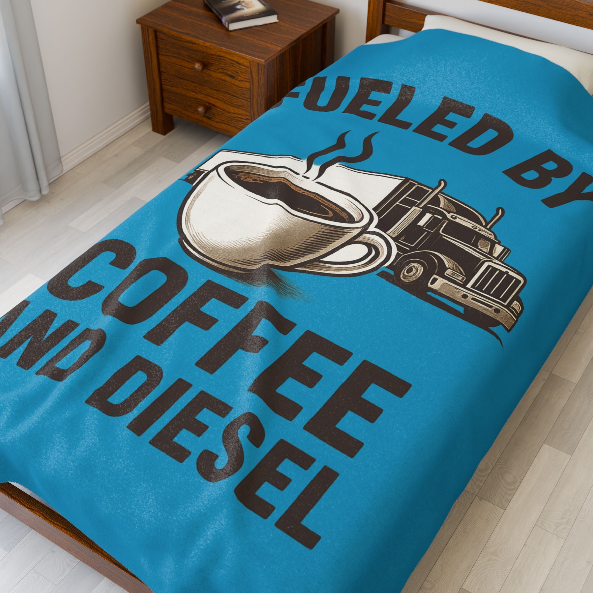 Coffee and Diesel Truck Fleece Blanket