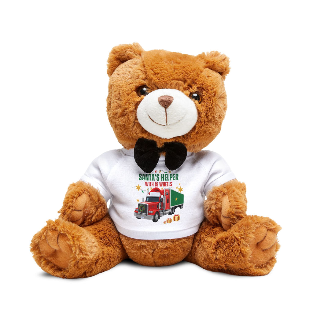 Christmas Teddy Bear with 'Santa's Helper' Truck T-Shirt