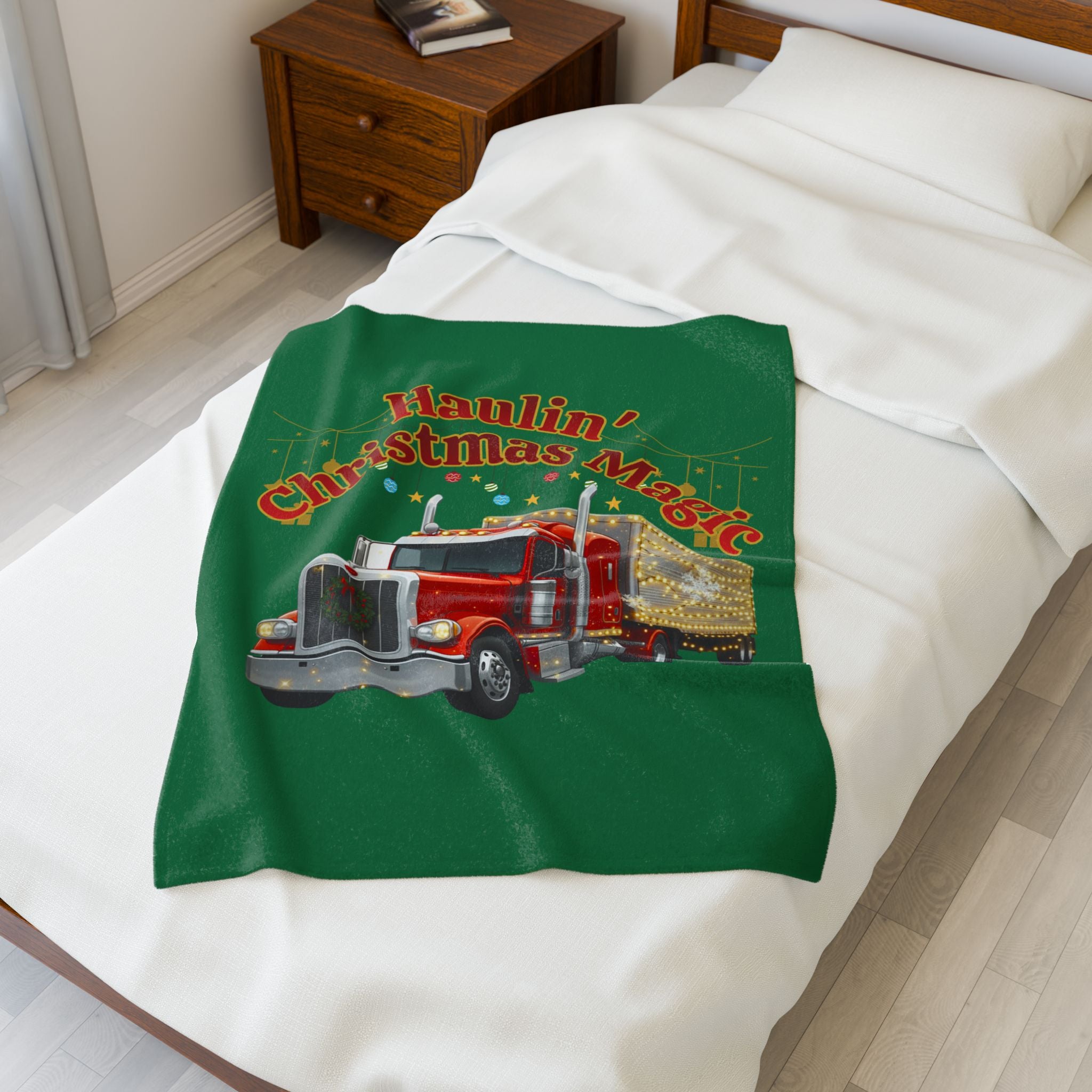Haulin' Christmas Magic Velveteen Plush Blanket