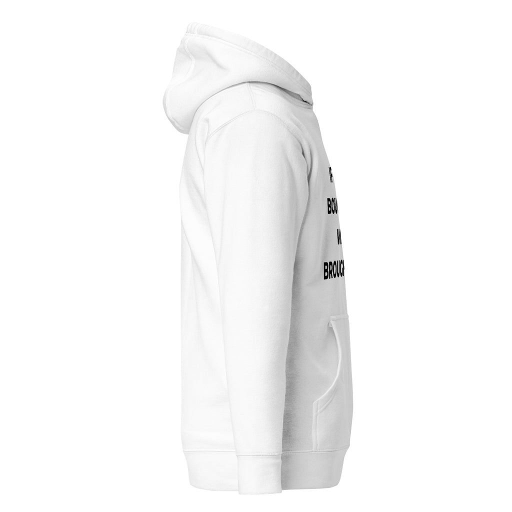 Trucker's Pride If You Bought It, We Brought It Premium Pullover Trucker Hoodie, side view