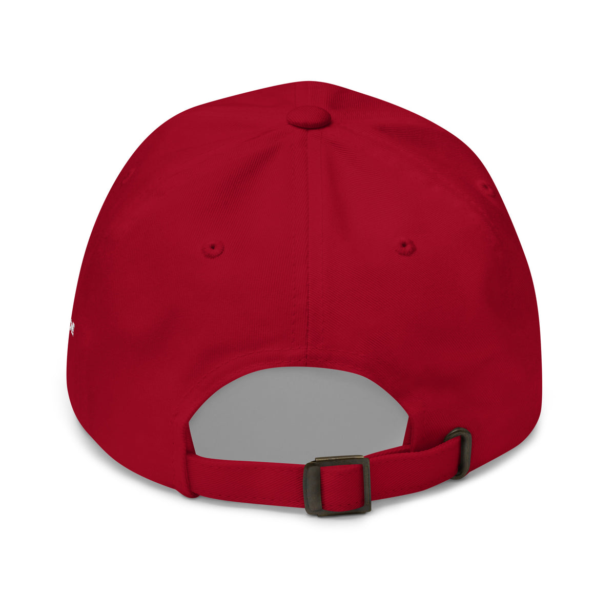 Trucker's Pride Pride in Every Mile Holiday Everyday Trucker Cap - Cranberry & Spruce in cranberry, back view