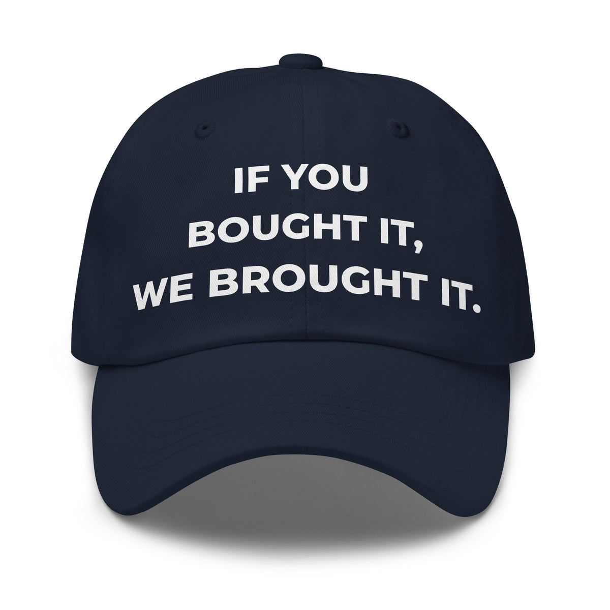 Trucker's Pride If You Bought It, We Brought It Everyday Trucker Cap in navy, front view
