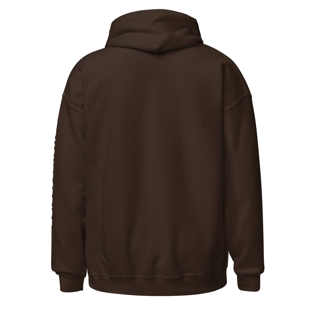 Trucker's Pride Fueled by Cocoa & Diesel Trucker Hoodie in Hot Cocoa Brown, back