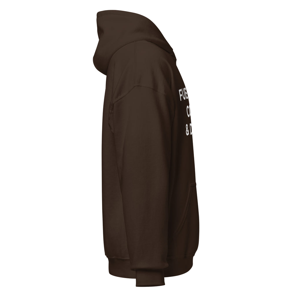 Trucker's Pride Fueled by Cocoa & Diesel Trucker Hoodie in Hot Cocoa Brown, right side