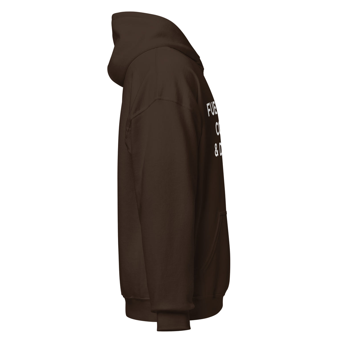 Trucker's Pride Fueled by Cocoa & Diesel Trucker Hoodie in Hot Cocoa Brown, right side