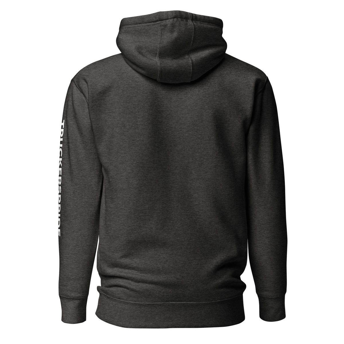 Trucker's Pride If You Bought It, We Brought It Premium Pullover Trucker Hoodie in heather, back view