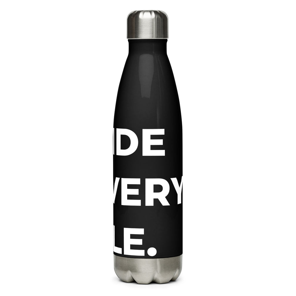 Trucker's Pride Pride in Every Mile Stainless Steel Trucker Water Bottle in black, side view