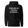 Trucker's Pride Fueled by Cocoa & Diesel Trucker Hoodie in black, front view