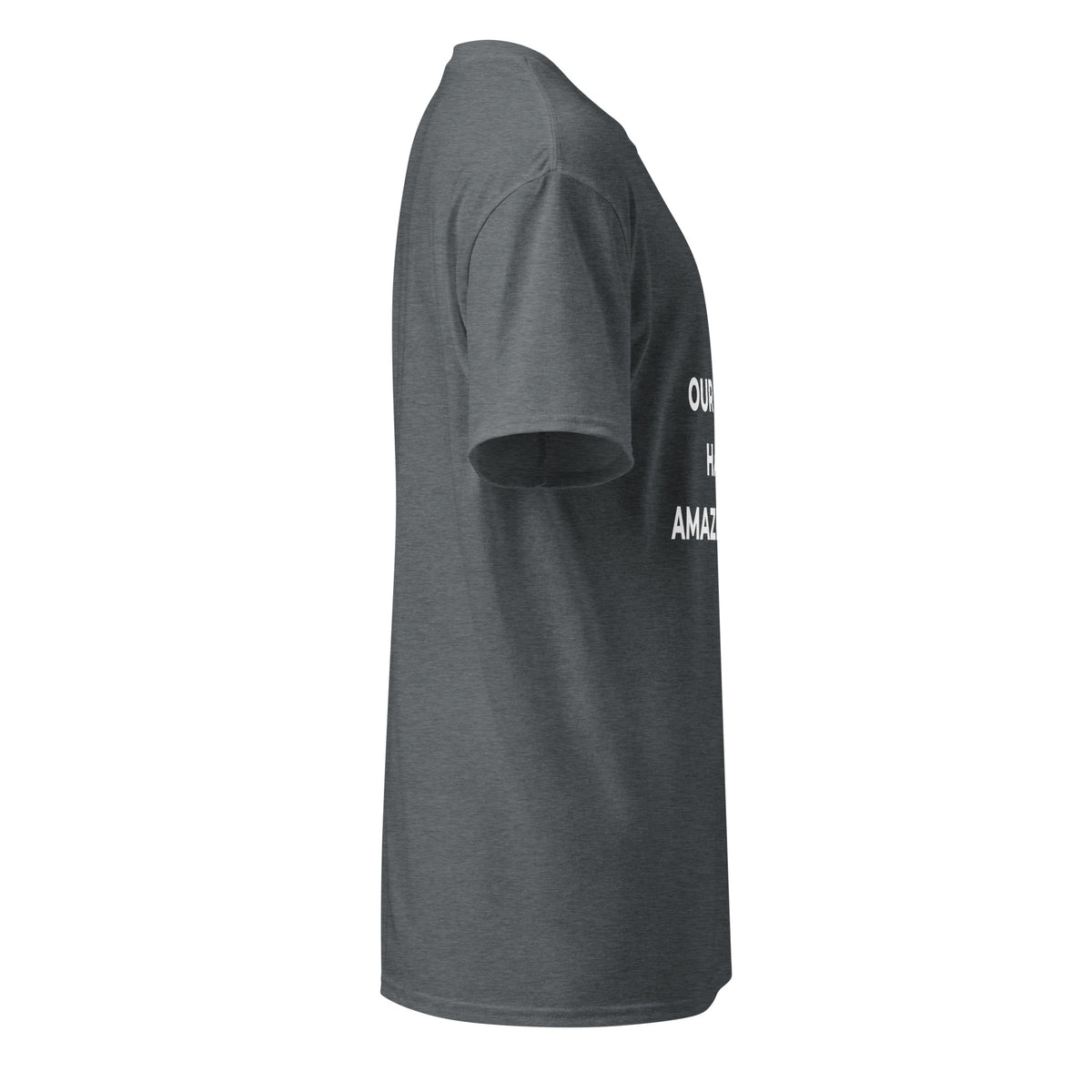 Trucker's Pride Our Office Has an Amazing View Trucker Performance T-Shirt in heather, side view