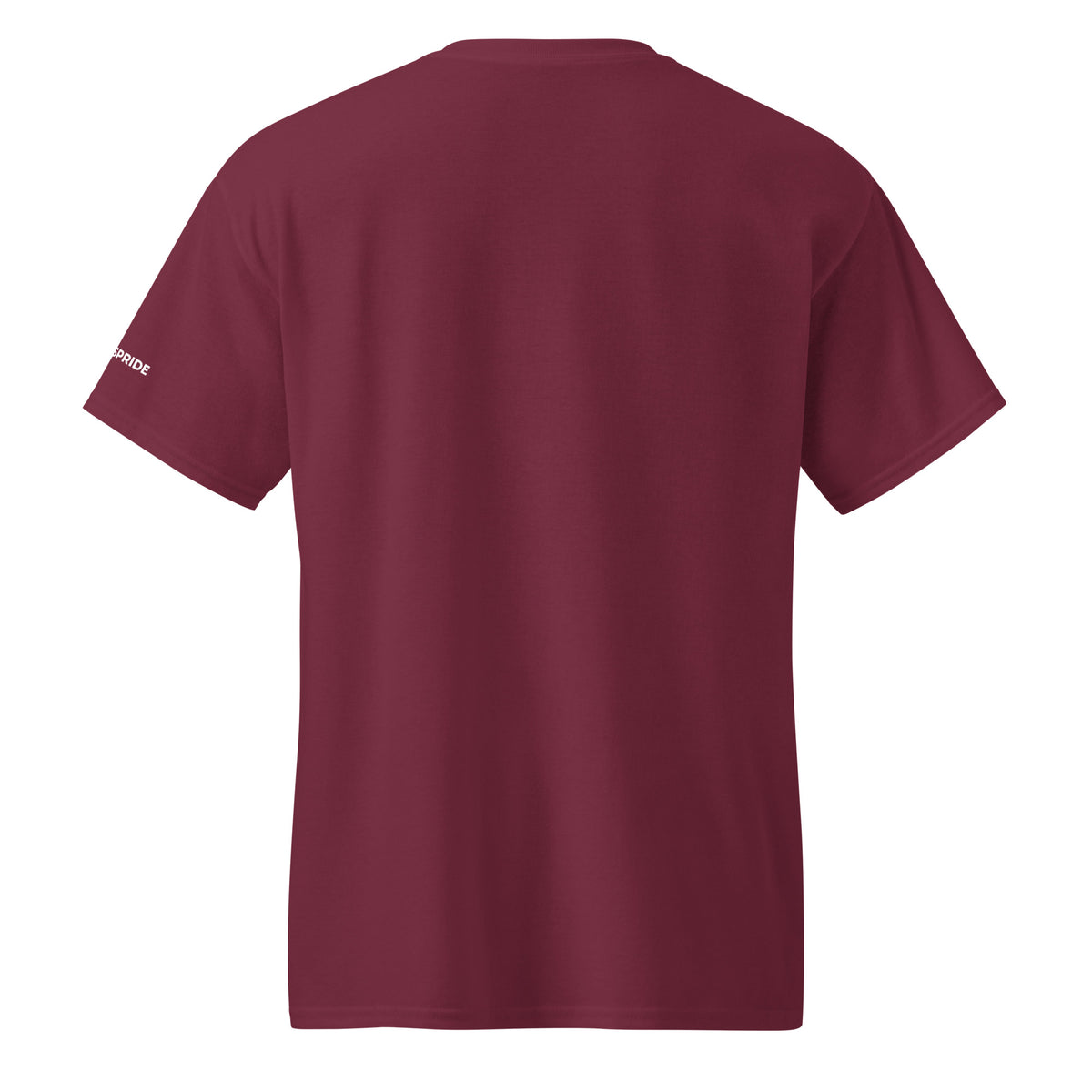 Trucker's Pride Fueled by Cocoa & Diesel Trucker T-Shirt in maroon, back view