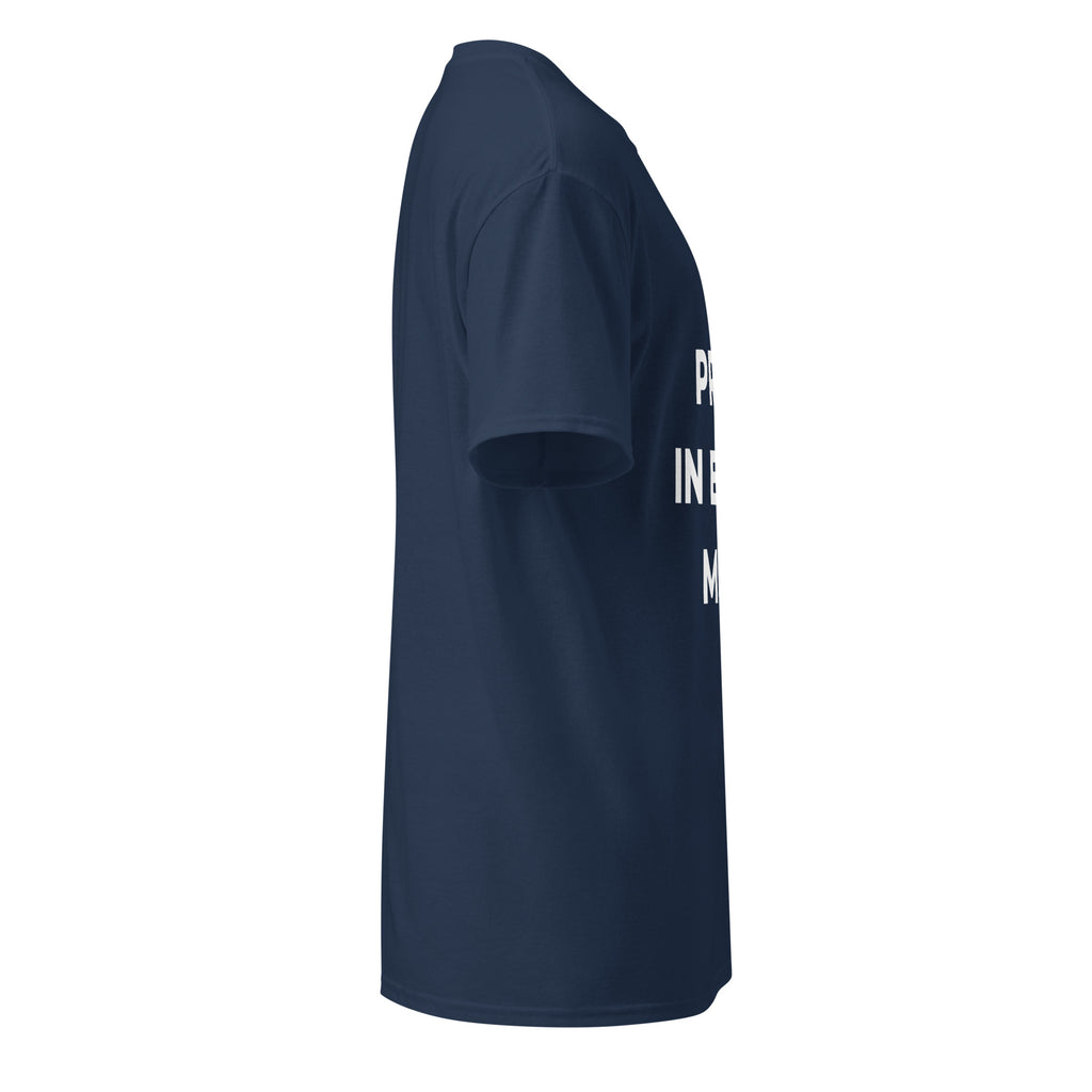 Trucker's Pride Pride in Every Mile Trucker Performance T-Shirt in navy, side view