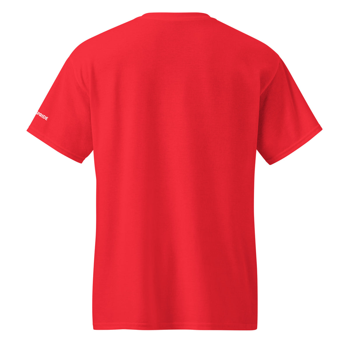 Trucker's Pride Pride in Every Mile Holiday Red & Green Trucker T-Shirt in red, back view