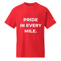 Trucker's Pride Pride in Every Mile Holiday Red & Green Trucker T-Shirt in red, front view