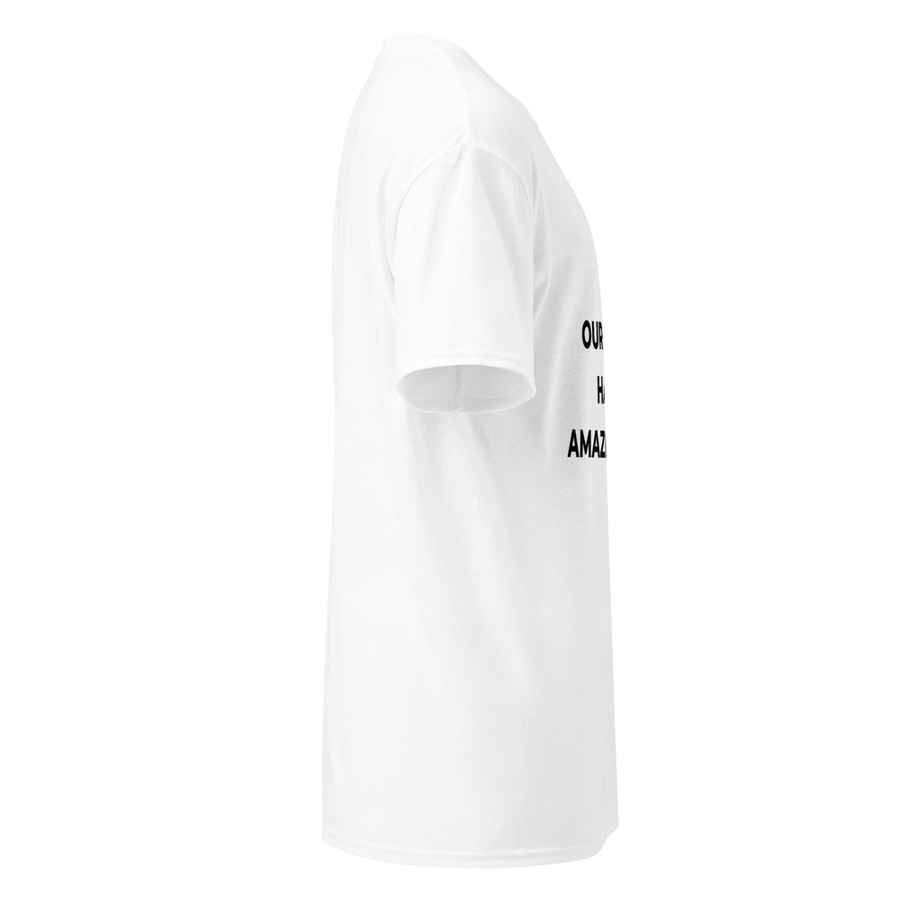 Trucker's Pride Our Office Has an Amazing View Trucker Performance T-Shirt in white, side view
